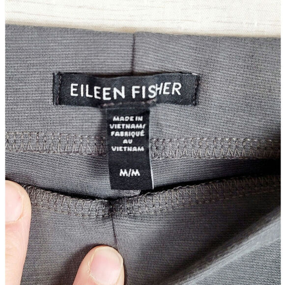 EILEEN FISHER WIDE LEG CROPPED KNIT PANTS IN GRAY, SZ MEDIUM - Picture 3 of 16